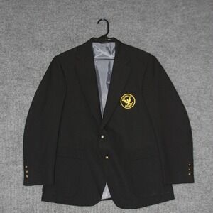 Vintage Edwards Blazer Mens 42R Black NWT Northeast Security Patch Gold Buttons
